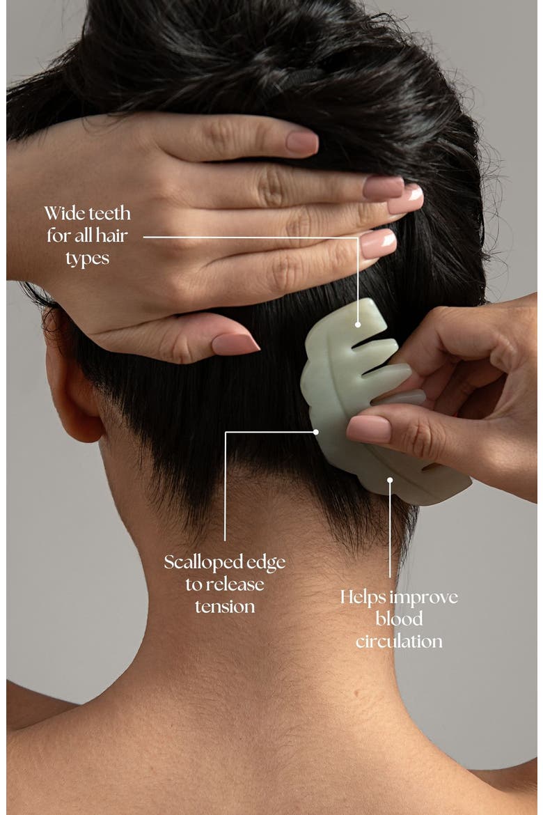 The Jade Massaging Gua Sha Comb, Alternate, color, JADE