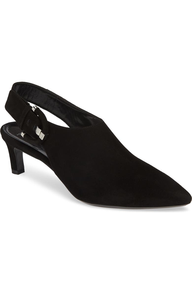 Aquatalia Mandy Slingback Pump, Main, color, Black Suede