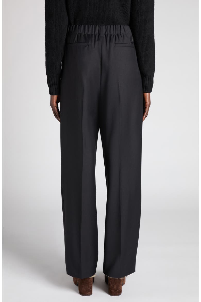 Drawstring Wool Trousers, Alternate, color, BLACK