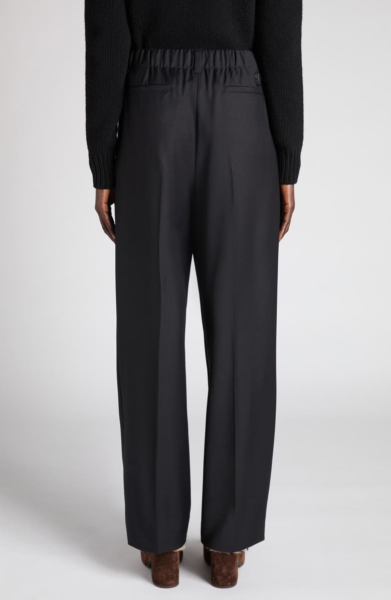 Moncler Drawstring Wool Trousers, Alternate, color, Black