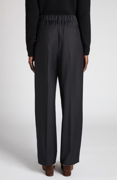 Moncler Drawstring Wool Trousers In Black