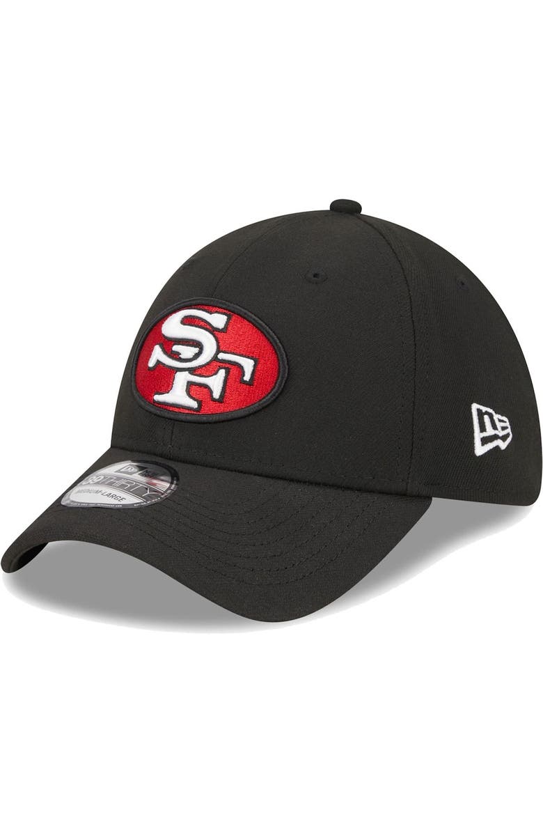 New Era Men's New Era Black San Francisco 49ers Throwback Main 39THIRTY Flex Hat, Main, color, Black