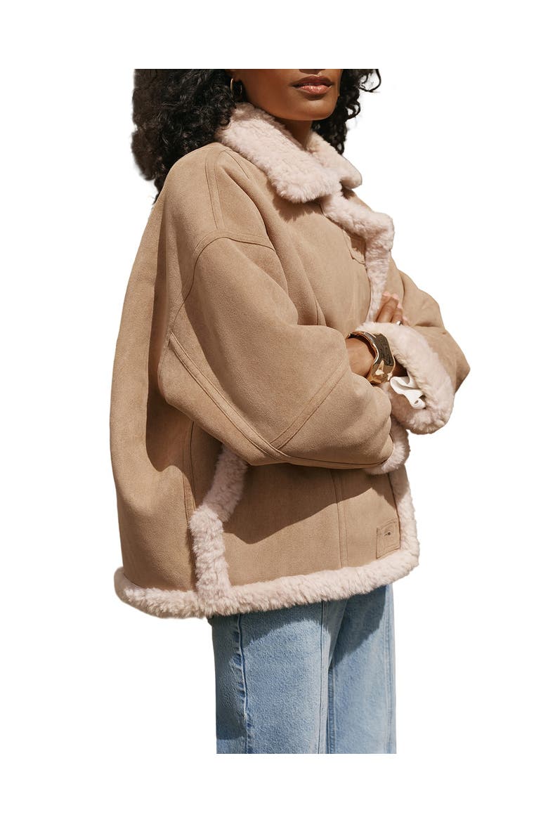 Faux Fur Lined Reversible Jacket, Alternate, color, Camel