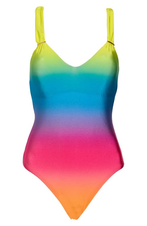 La Blanca Stripe Soft Strap One-piece Swimsuit In Rainbow Multi