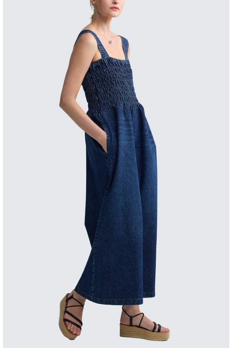 Wren Architectural Denim Jumpsuit, Alternate, color, Indigo Denim