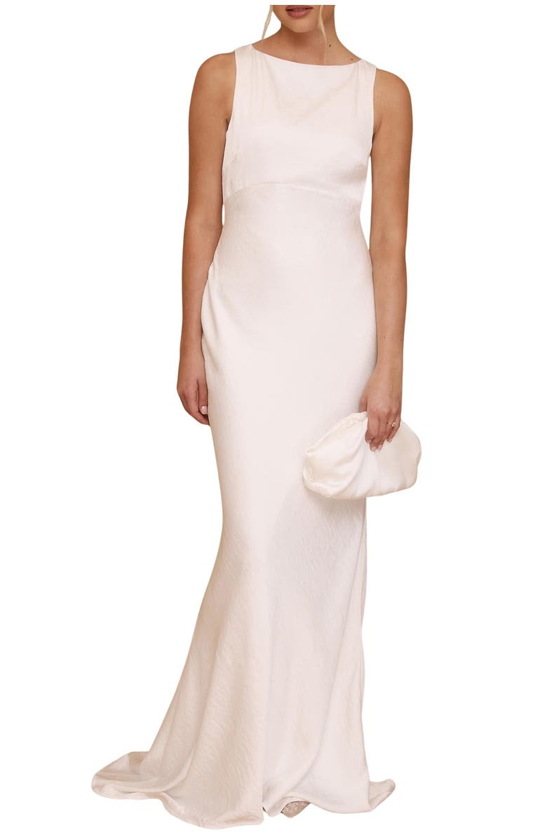 Six Stories Clarise Organza Open Back Maxi Dress, Alternate, color, 