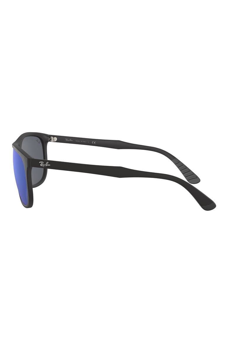 58mm Square Sunglasses, Alternate, color, BLACK BLUE