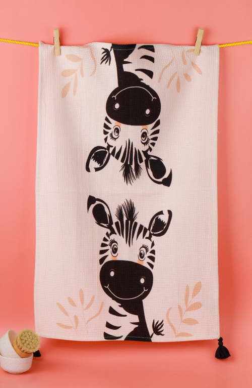 Tiramisu Whimsical Zebra Tassel Towel Set In Pink