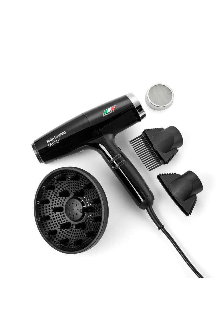Nano Titanium Professional Italian High-Speed Falco Dryer, Main, color, Black