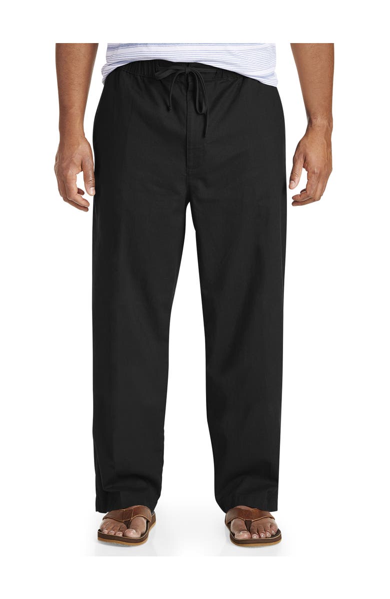 Oak Hill by DXL Big & Tall Linen-Blend Drawstring Pants, Main, color, 