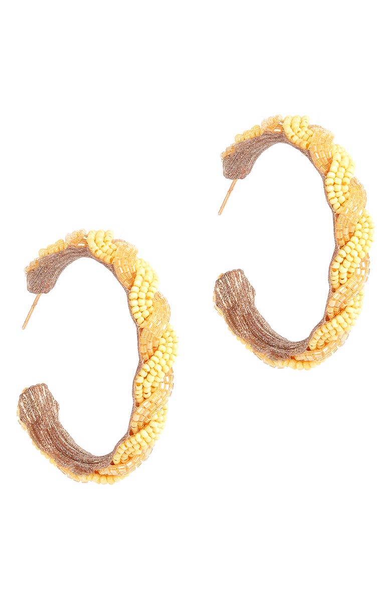 Deepa Gurnani Killian Beaded Hoop Earrings, Main, color, 