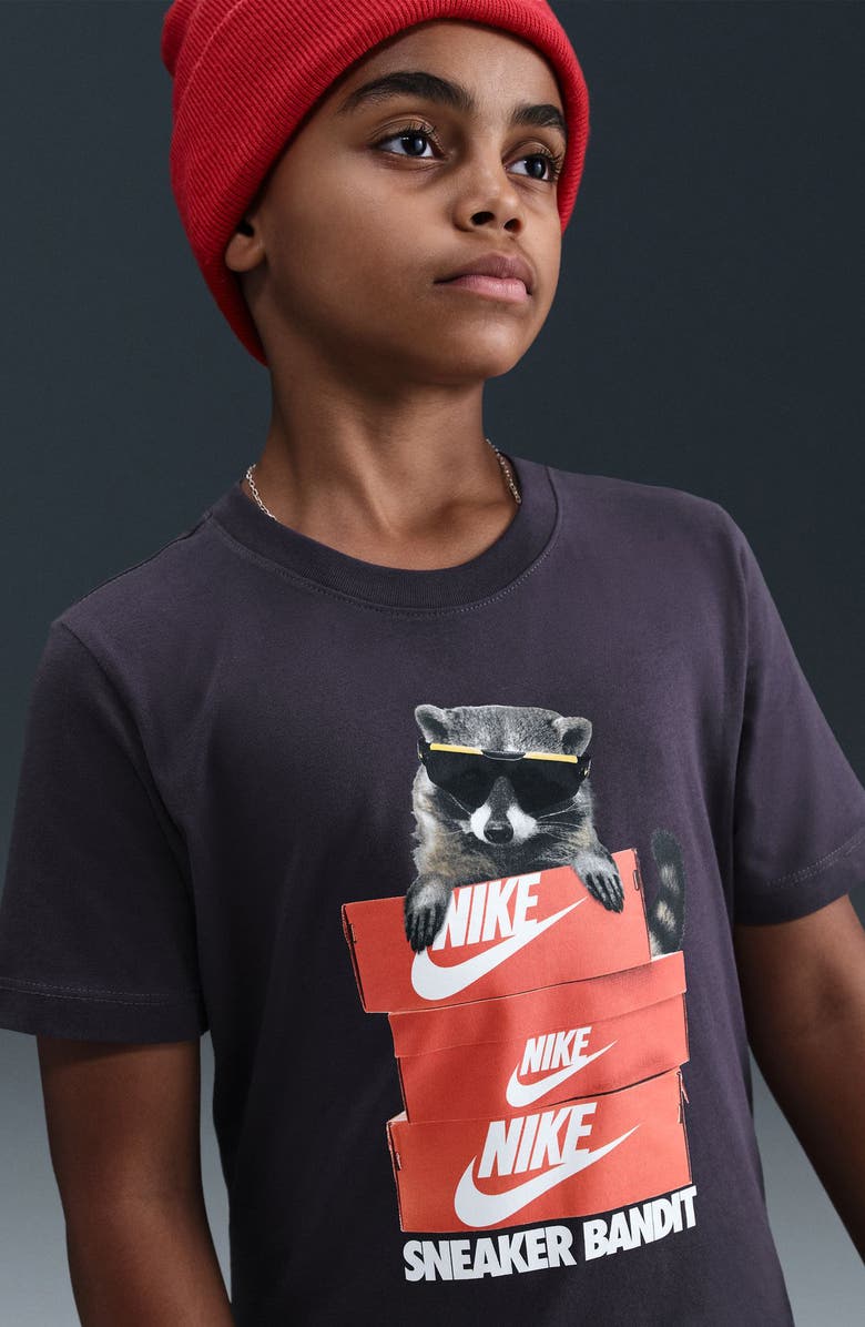 Nike Kids' Sneaker Bandit Cotton Graphic T-Shirt, Alternate, color, Cave Purple