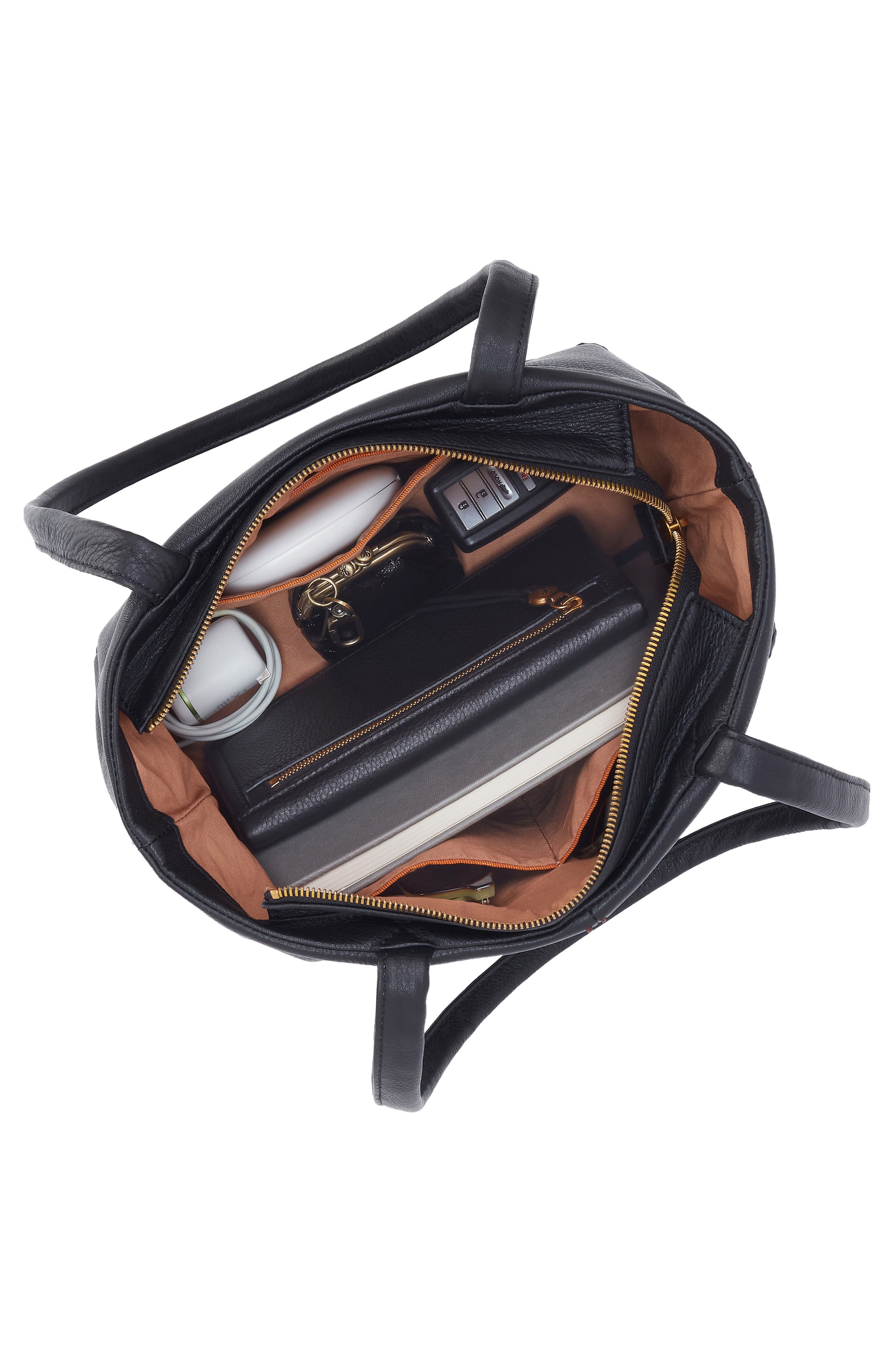 HOBO Austin Leather Tote, Alternate, color, Black