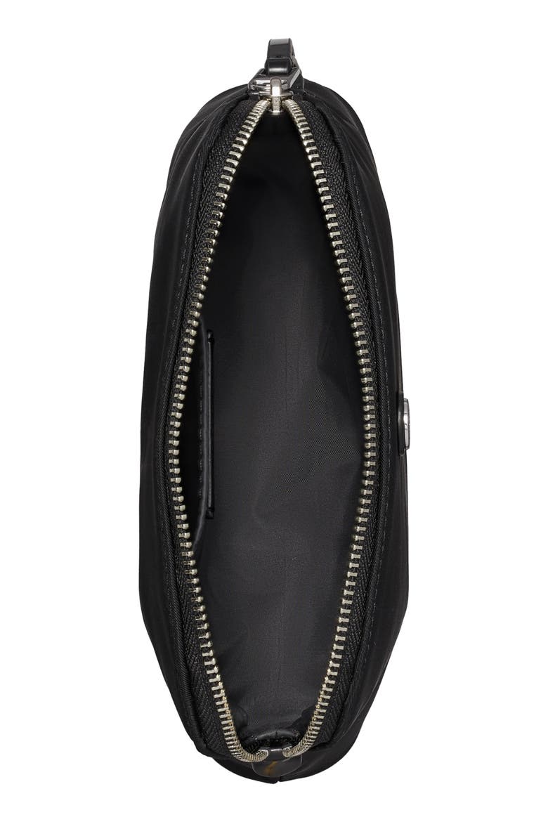 Small Dome Nylon Cosmetic Case, Alternate, color, BLACK