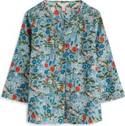 Seasalt Cornwall Watercolour Sketch Floral Print Woven Shirt