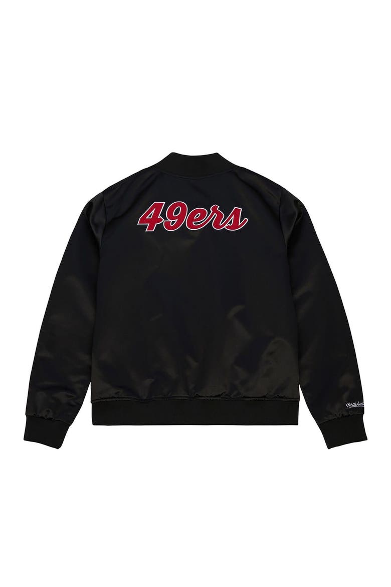 Women's Mitchell & Ness  Black San Francisco 49ers Full-Snap Satin Jacket, Alternate, color, Black