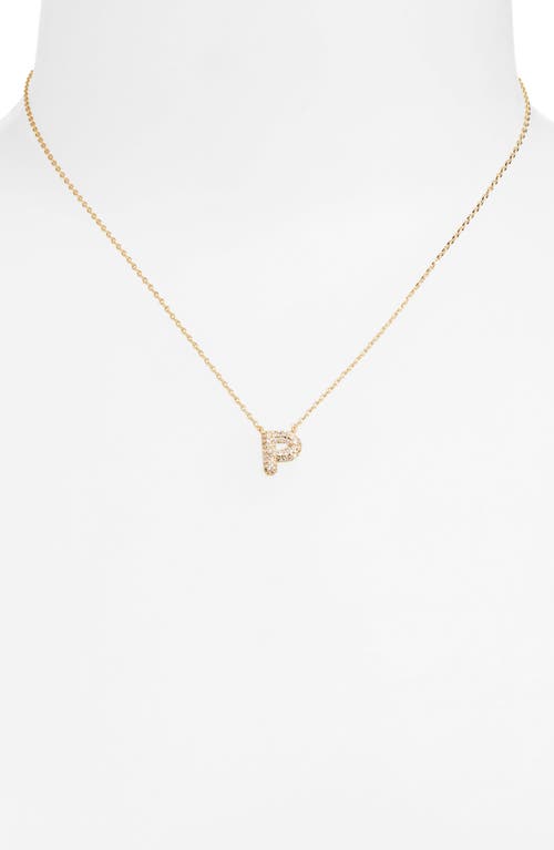 Leith Cubic Zirconia Initial Pendant Necklace In P- Clear- Gold