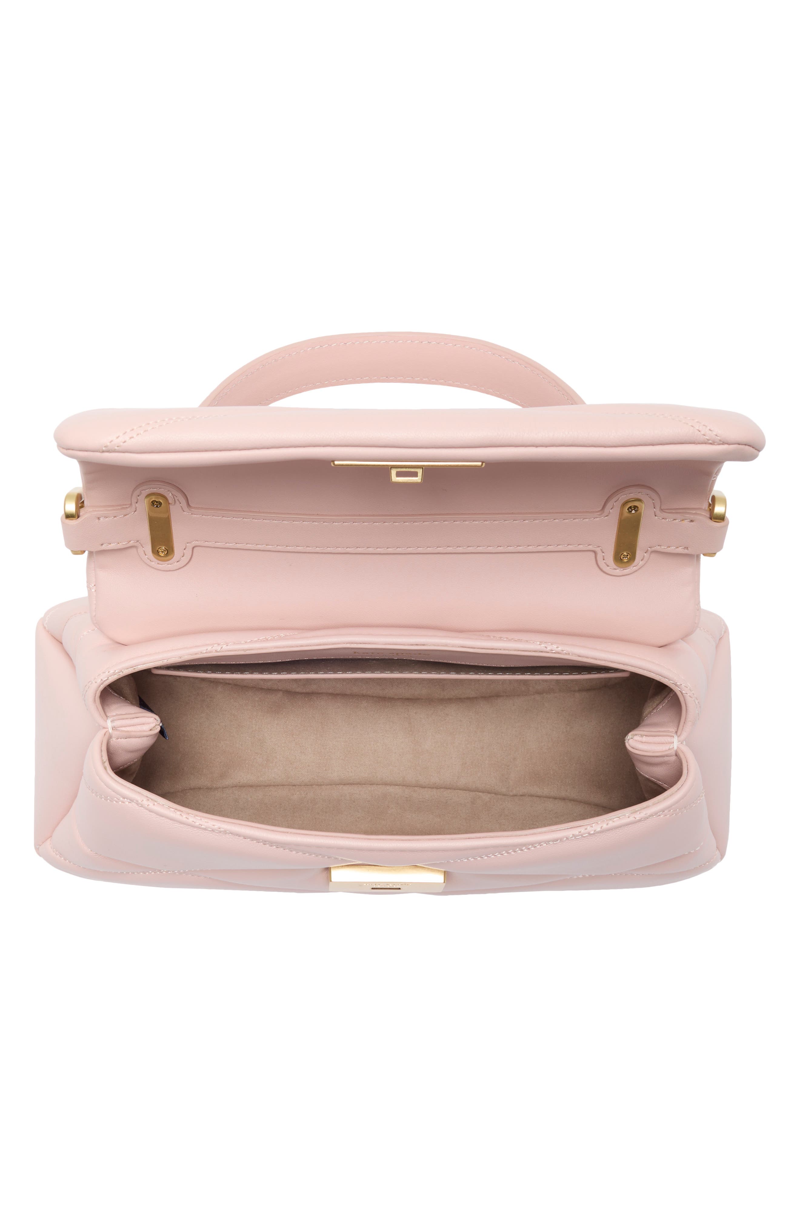 Small Grace Quilted Leather Top Handle Bag, Alternate, color, ROSE SMOKE