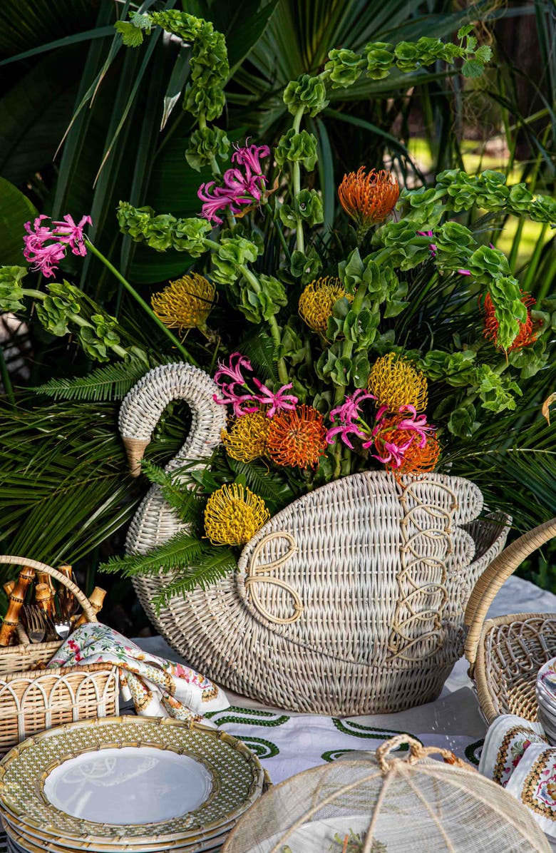 Juliska Provence Rattan Swan Basket, Alternate, color, 