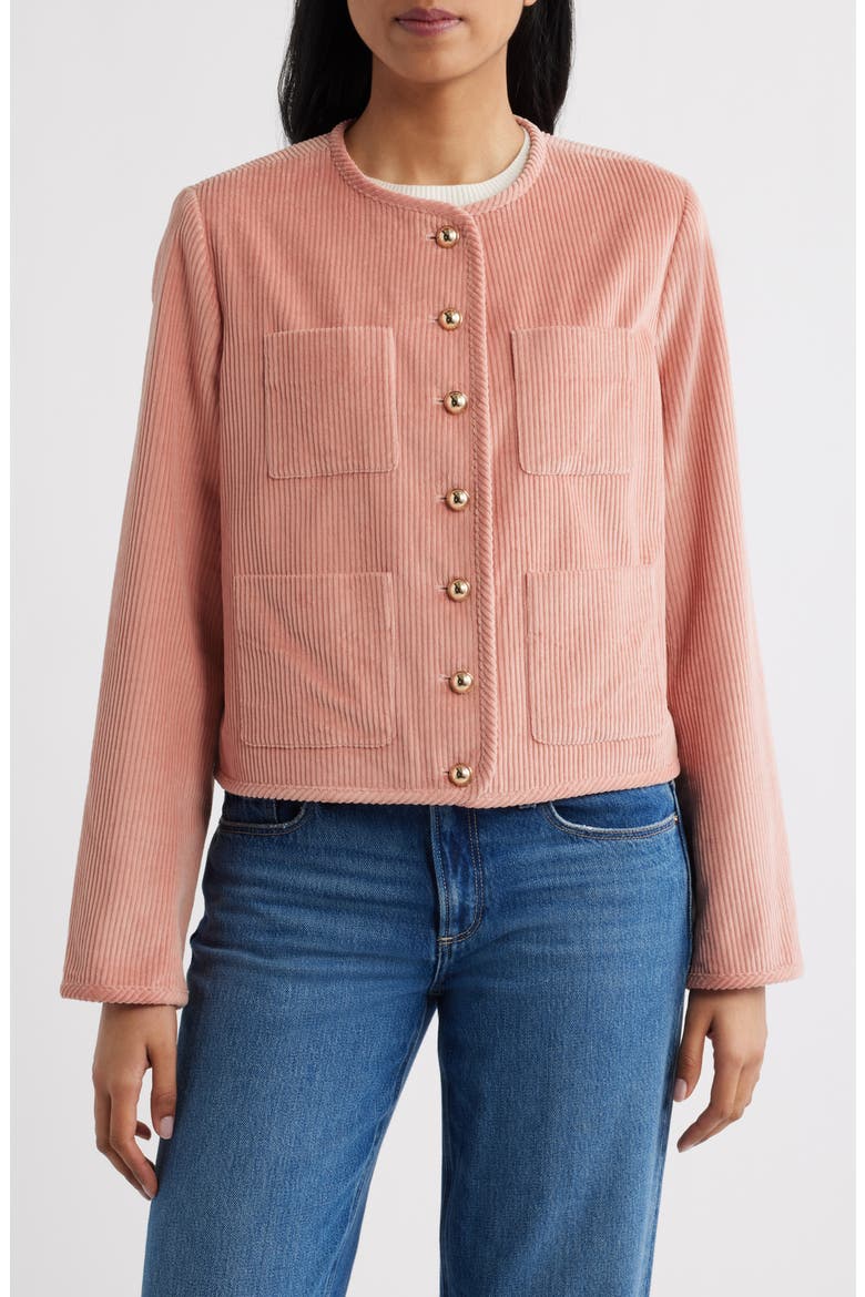 Cotton Corduroy Jacket, Main, color, PINK