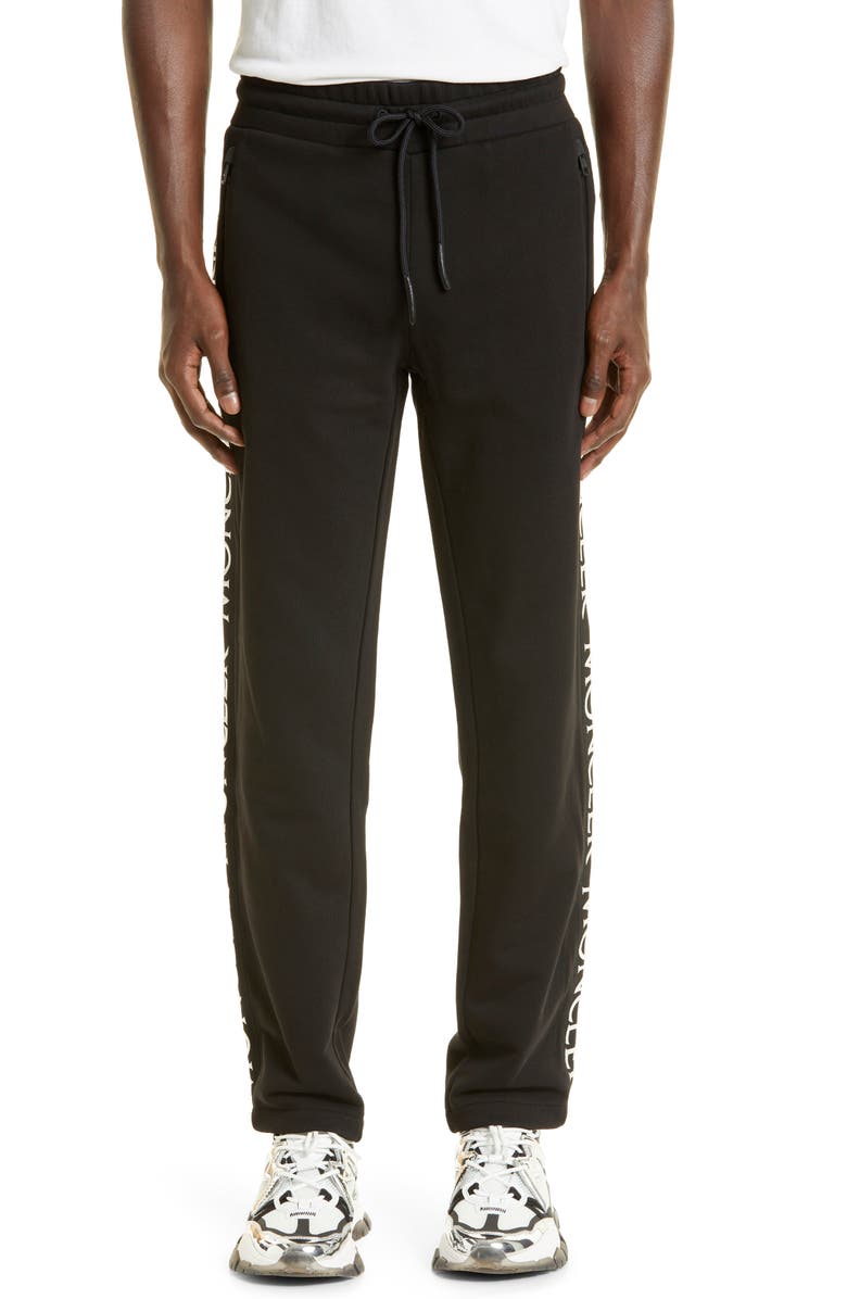 Moncler Logo Tape Cotton Sweatpants, Main, color,