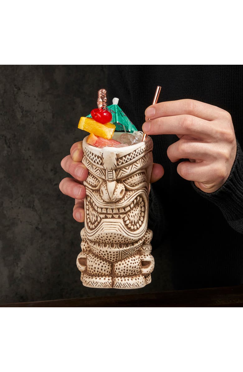 Viski Pacific High Tide Tiki Mugs Set of 2, Alternate, color, White