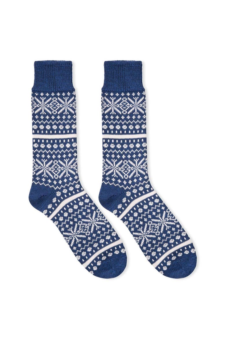 Fair Isle Sock, Alternate, color, DENIM / ECRU