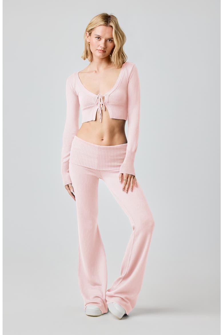 Barre Foldover Wide Leg Pants, Alternate, color, BALLERINA