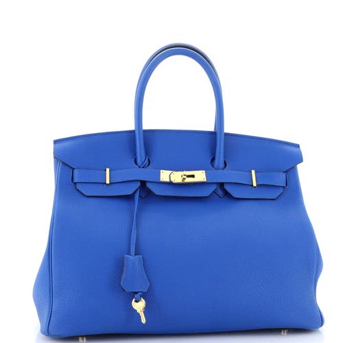 Pre-owned Hermes  Hermes Birkin Handbag Blue Togo With Gold Hardware 35