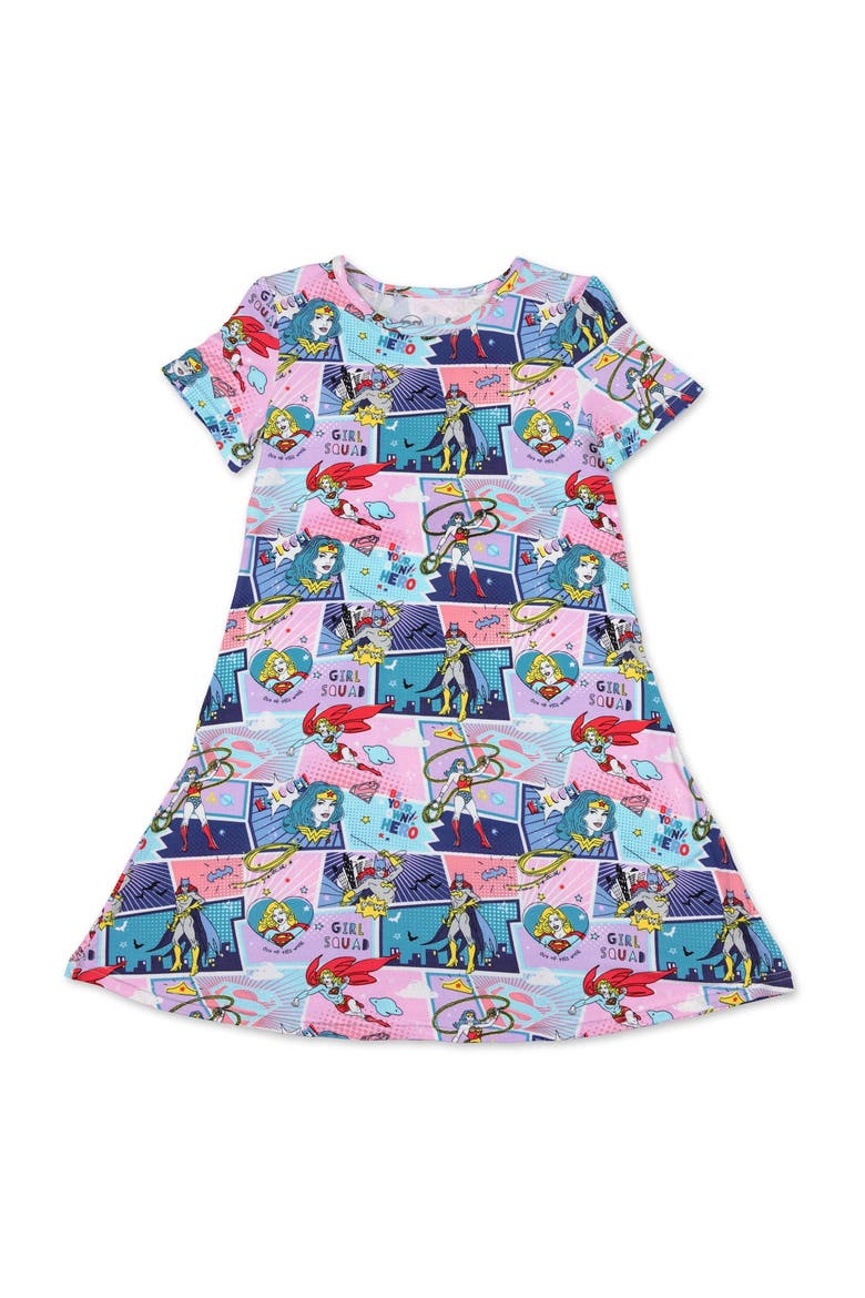 Kids' Justice League Heroines Short Sleeve Dress, Main, color, Justice Heroines