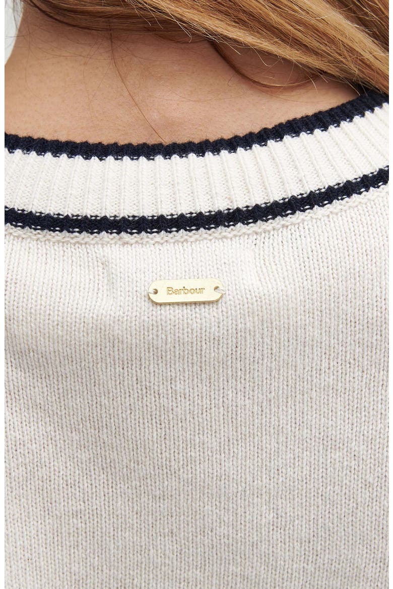 Rochelle Tipped Crop Wool & Cotton Sweater, Alternate, color, CLOUD