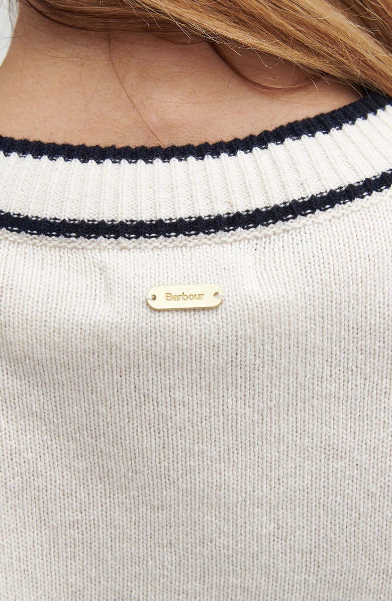 Barbour Rochelle Tipped Crop Wool & Cotton Sweater, Alternate, color, 