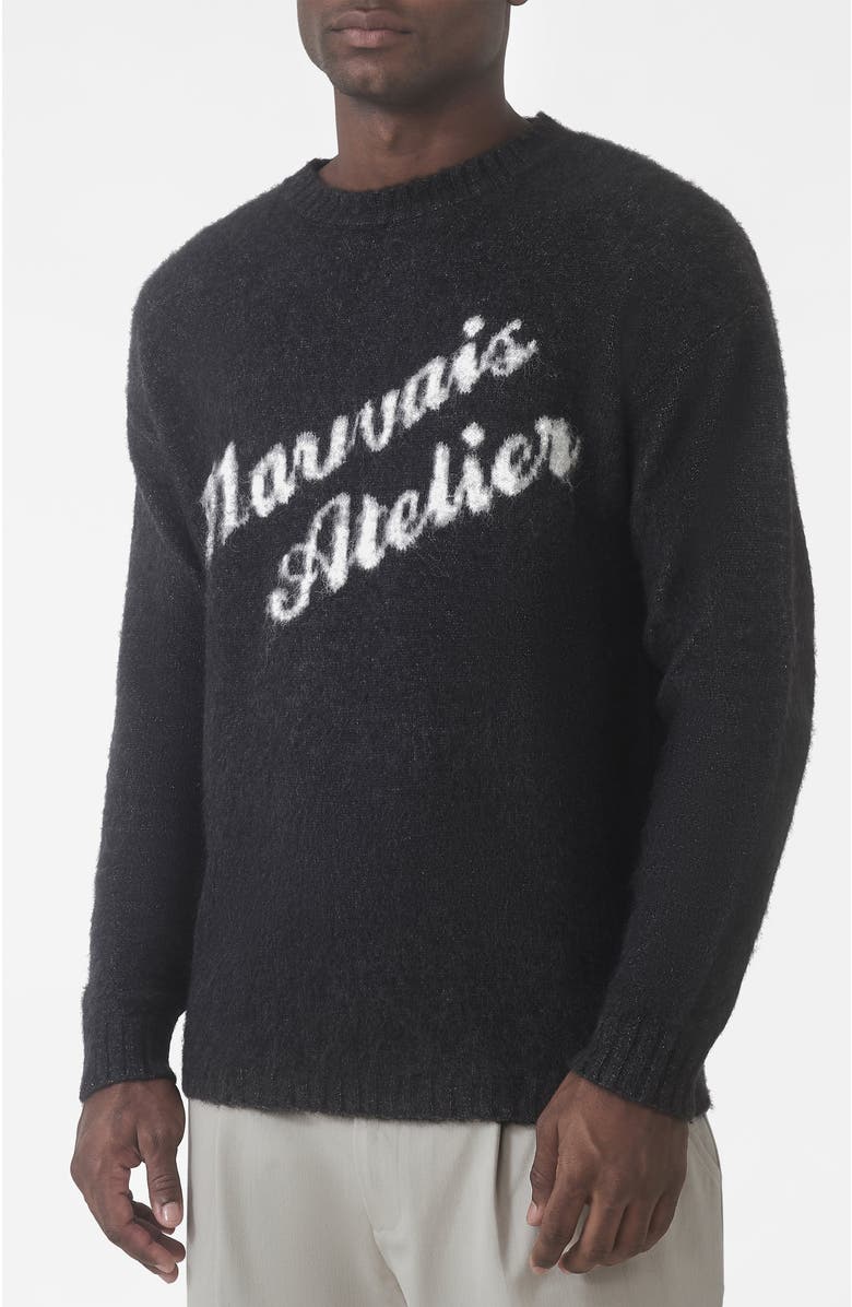 MAUVAIS Atelier Oversized Brushed Knit sweater, Alternate, color, Dark Grey