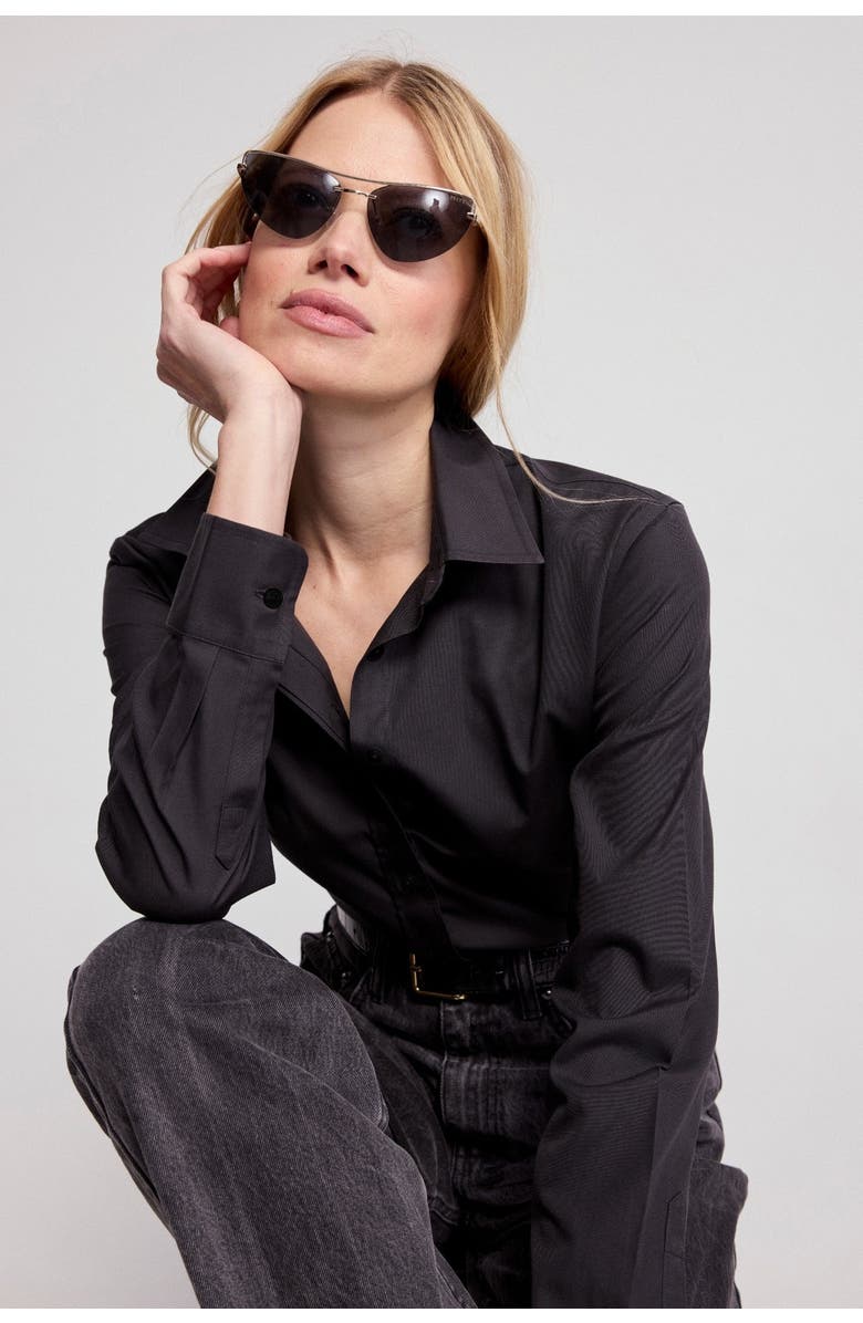 The Shirt by Rochelle Behrens The Jet Set Icon Shirt, Alternate, color, Black/Black