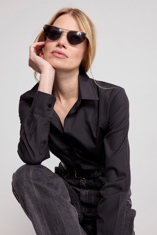 The Shirt By Rochelle Behrens The Jet Set Icon Shirt In Black