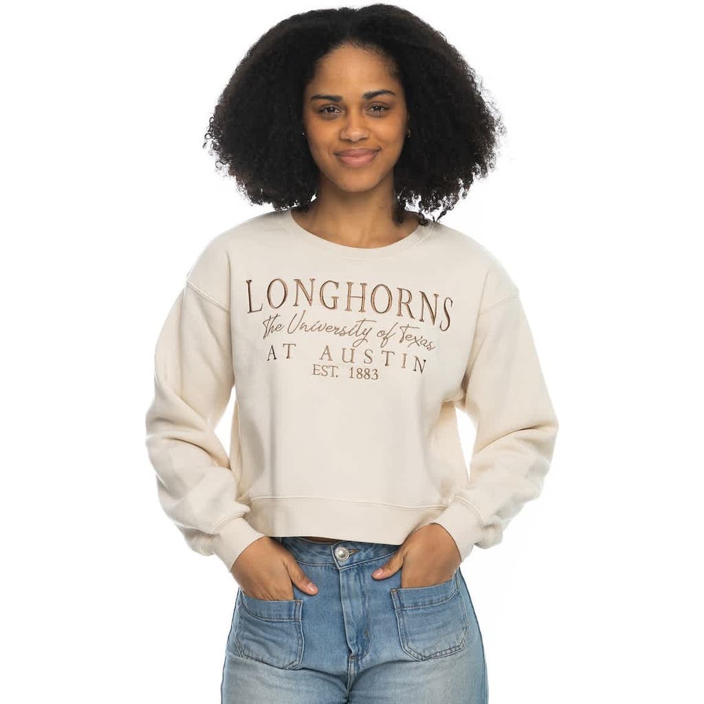 Zoozatz Tan Texas Longhorns Cropped Crewneck Sweatshirt In Brown