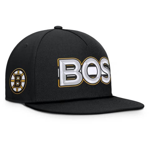 Men's Fanatics Black Boston Bruins Authentic Pro Rink Team Code Snapback Hat