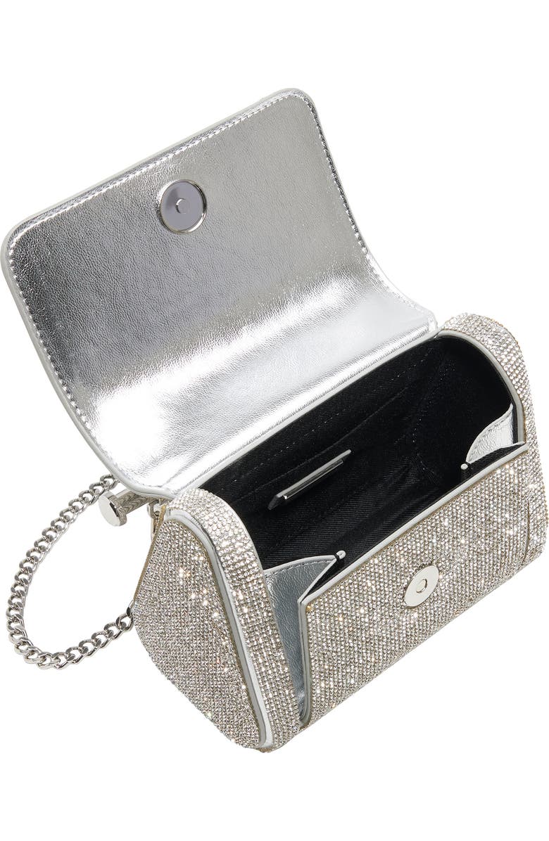 ALDO Bling Chic Top Handle Handbag, Alternate, color, Silver