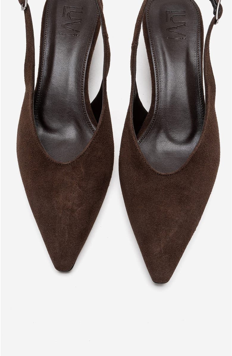 Prologue Shoes Cosella Slingback Pump, Alternate, color, Brown Suede