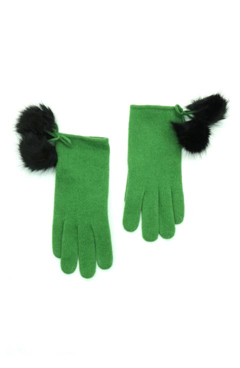 Pompom Wool Blend Gloves