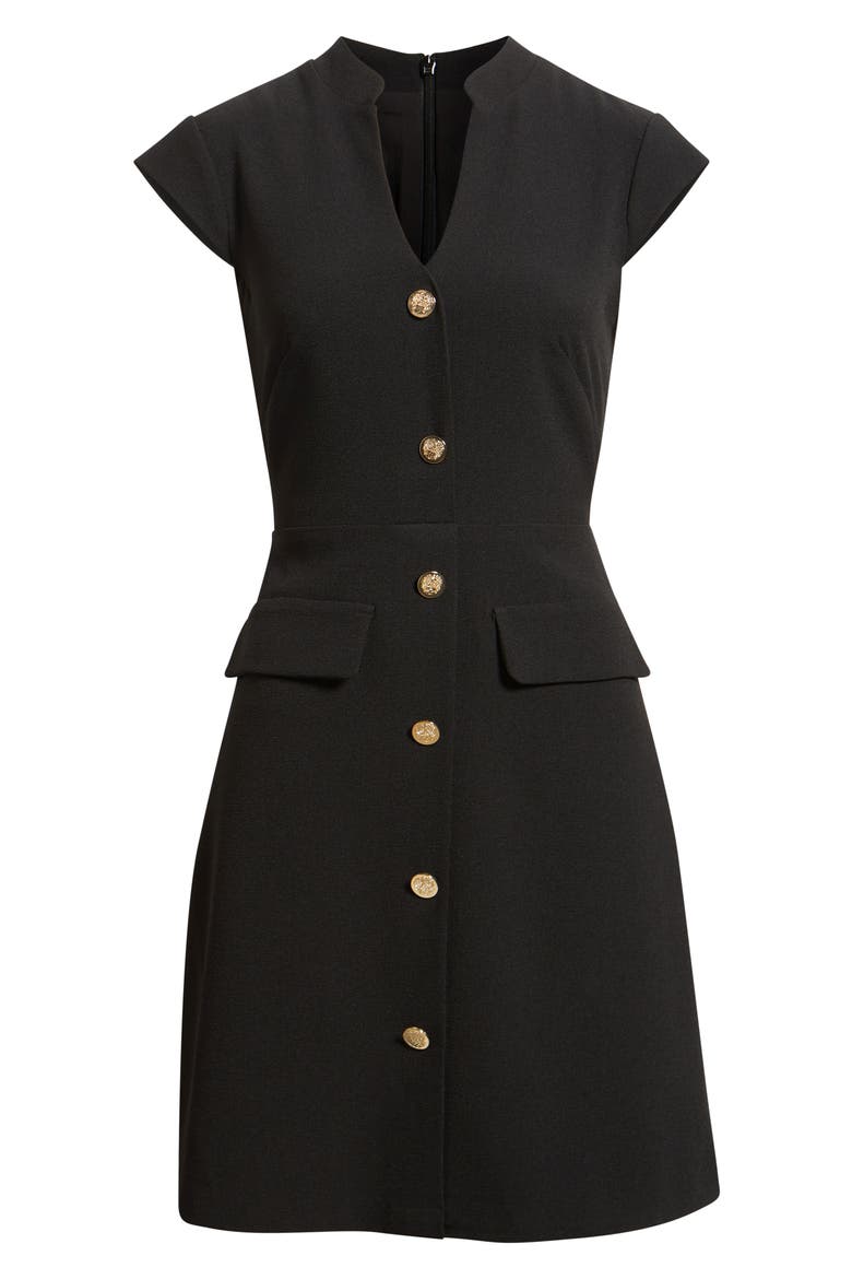 Signature Stretch Crepe Dress, Alternate, color, BLACK