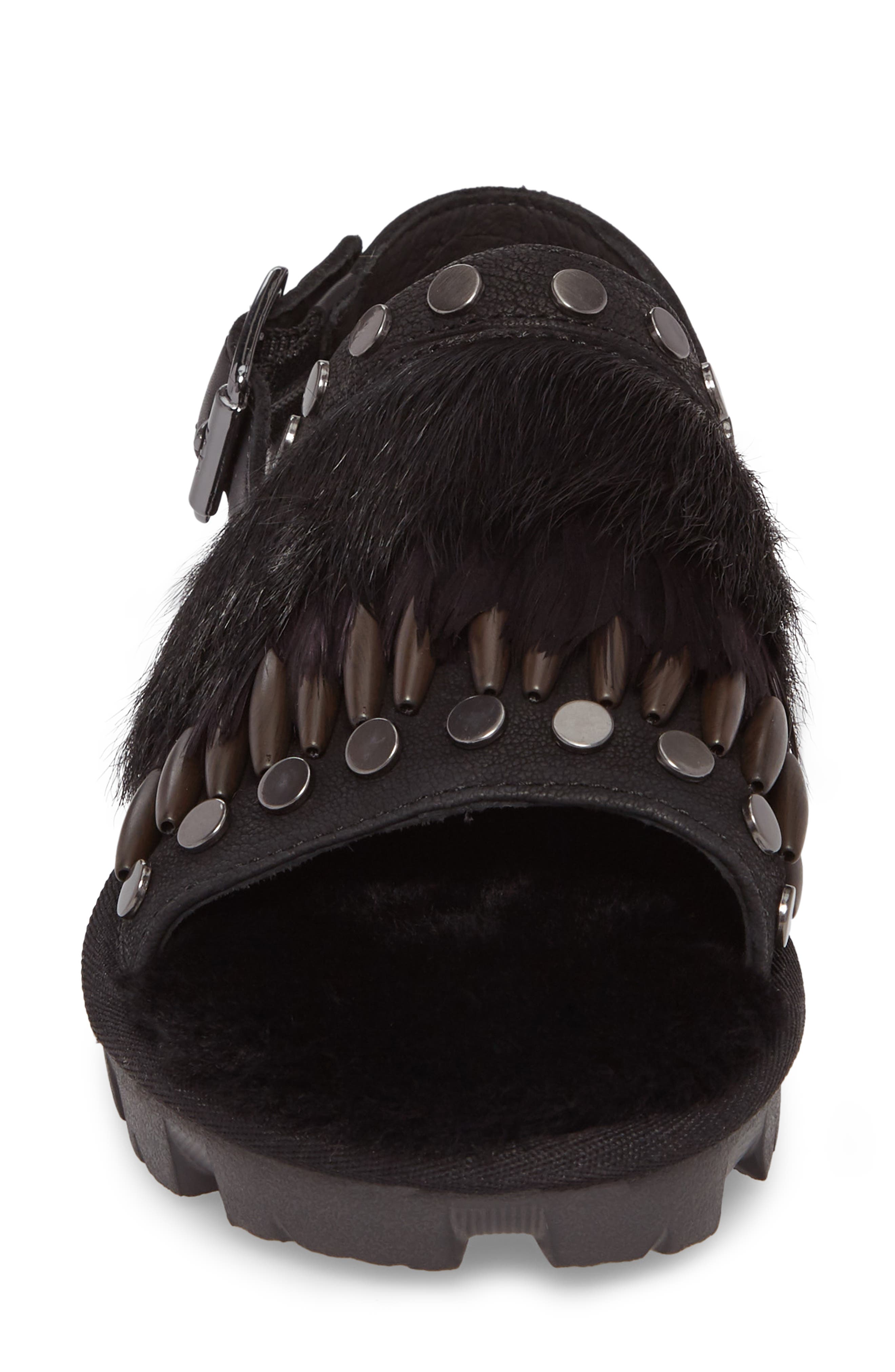 UGG<sup>®</sup> Biker Chic Genuine Shearling & Feather Sandal, Alternate, color, 