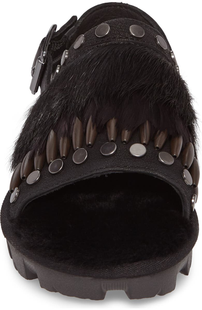 UGG<sup>®</sup> Biker Chic Genuine Shearling & Feather Sandal, Alternate, color,