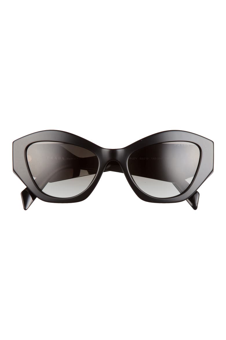 53mm Gradient Irregular Sunglasses, Main, color, BLACK/ GREY GRADIENT