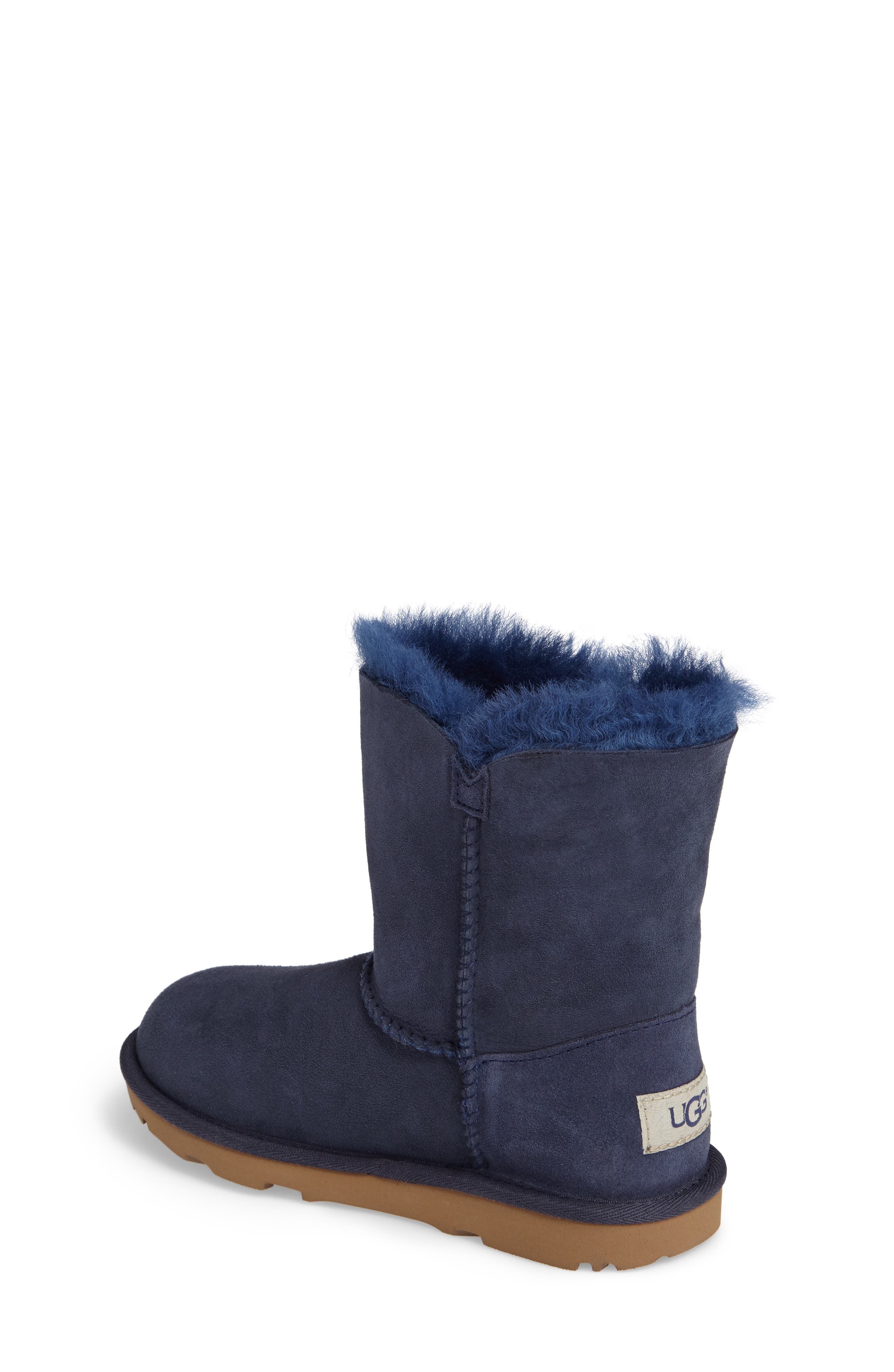 Bailey Button II Water Resistant Genuine Shearling Boot, Alternate, color, NAVY SUEDE