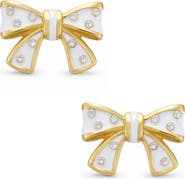 Lily Nily Kids' Crystal Bow Enamel Stud Earrings