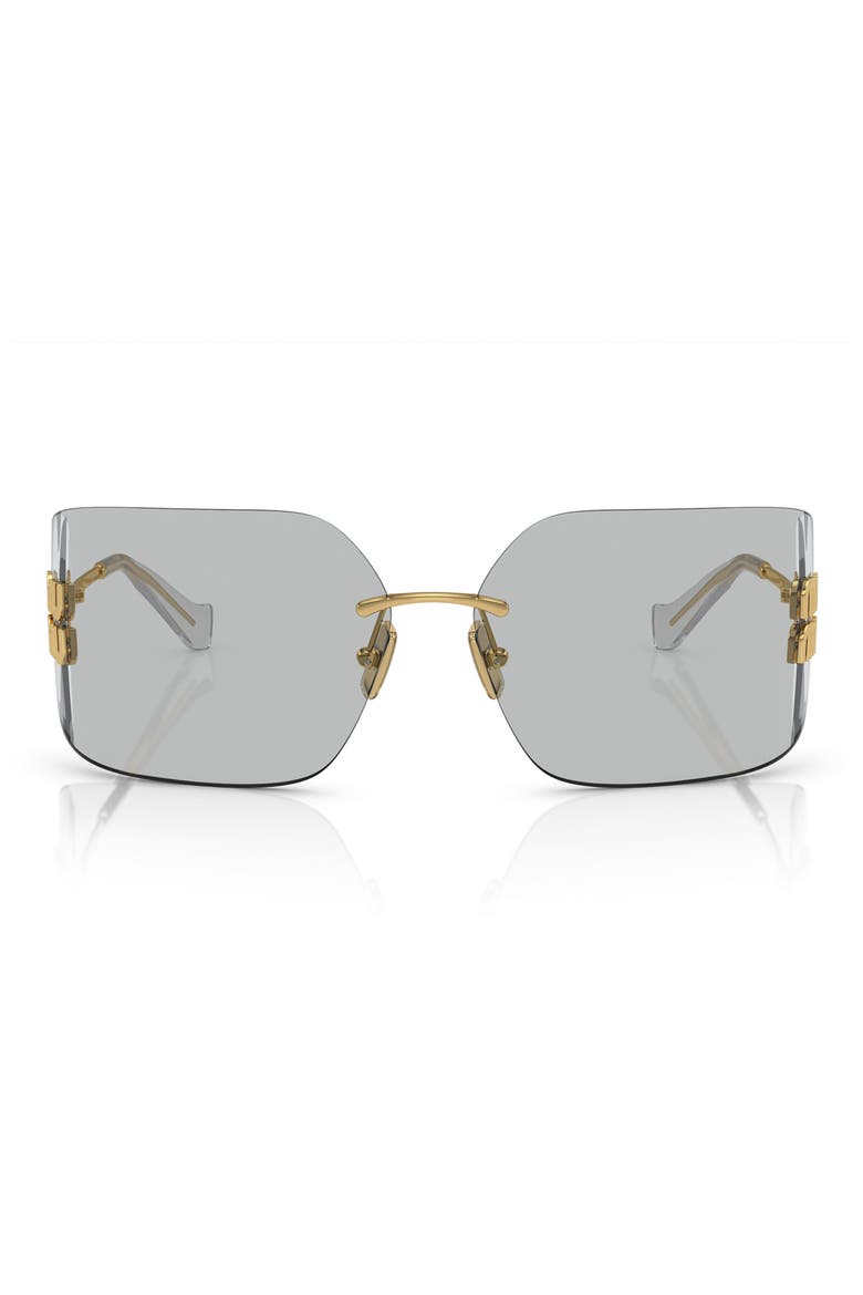 80mm Oversize Irregular Sunglasses, Main, color, GOLD / LIGHT GREY