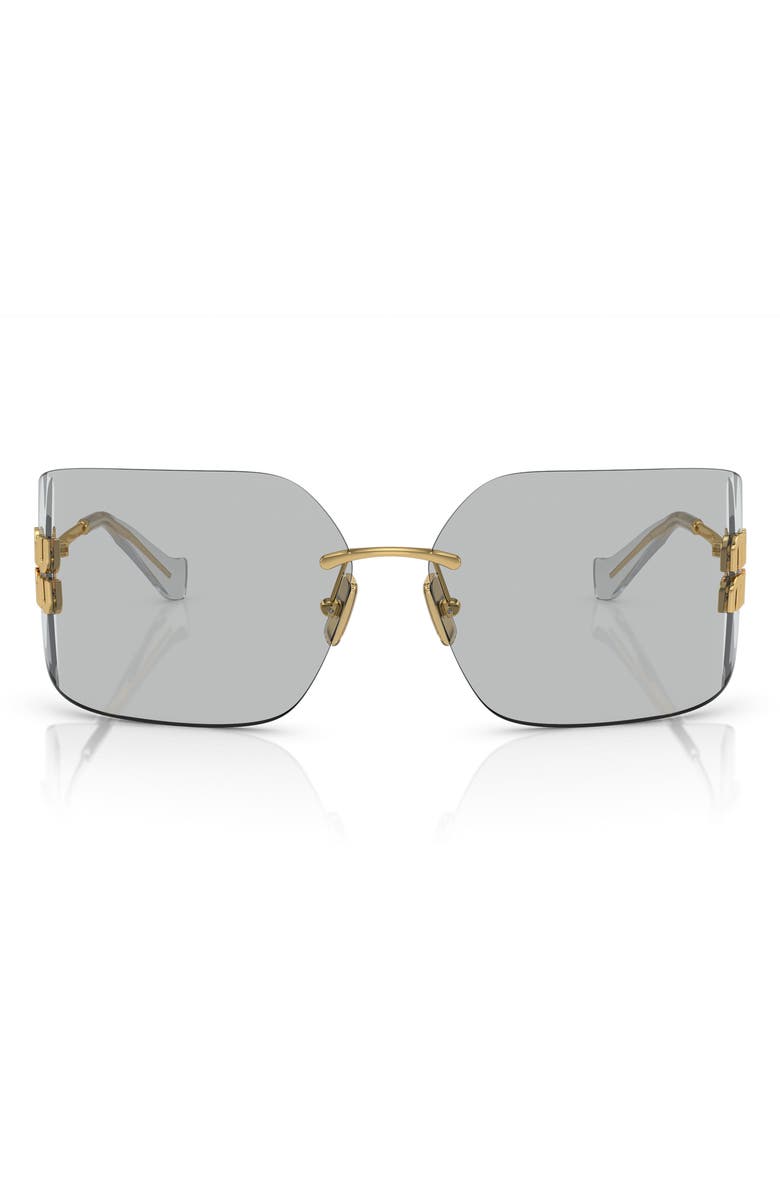 Miu Miu 80mm Oversize Irregular Sunglasses, Main, color, Gold / Light Grey