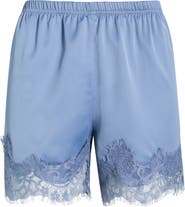 Open Edit Lace Trim Satin Shorts