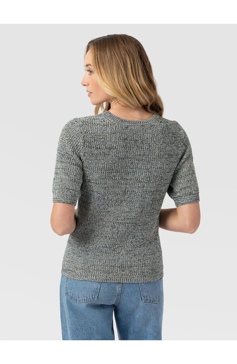 Saint + Sofia Blair Knit Tee, Alternate, color, Black/Blue/Yellow